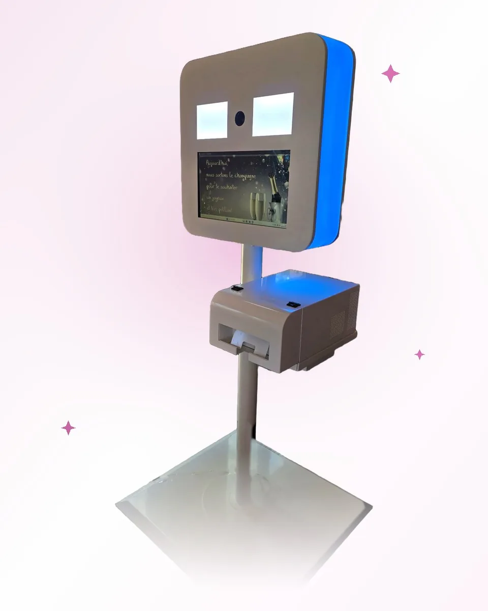 La borne photobooth SelfyBooth : écran tactile, flash et imprimante photo intégrée