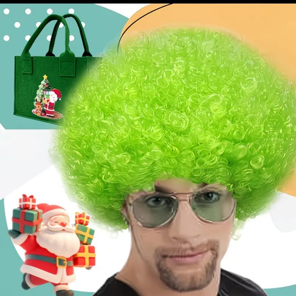 Perruque bouclée verte